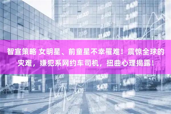 智宣策略 女明星、前童星不幸罹难！震惊全球的灾难，嫌犯系网约车司机，扭曲心理揭露！
